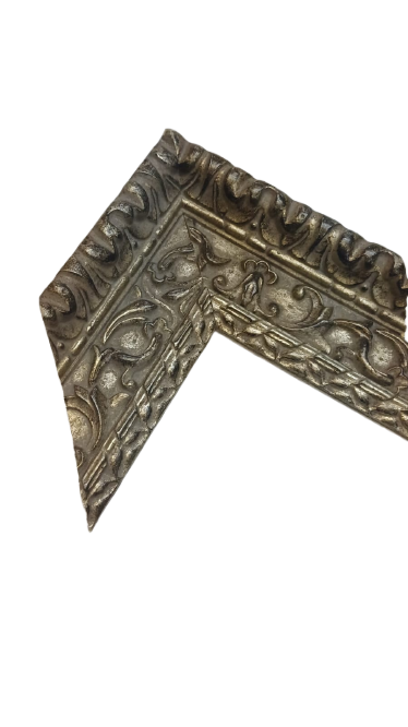 Baguette Baroque Argent Vieilli Sculpté — Réf. 2 arg FS50