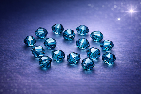 Perles toupie cristal 4 mm Indicolite bleu profond intense – lot de 20