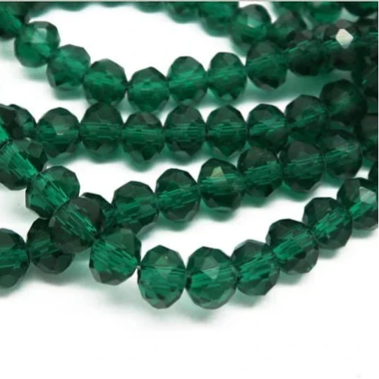 Perles toupie cristal 4 mm Olivine vert naturel – lot de 20