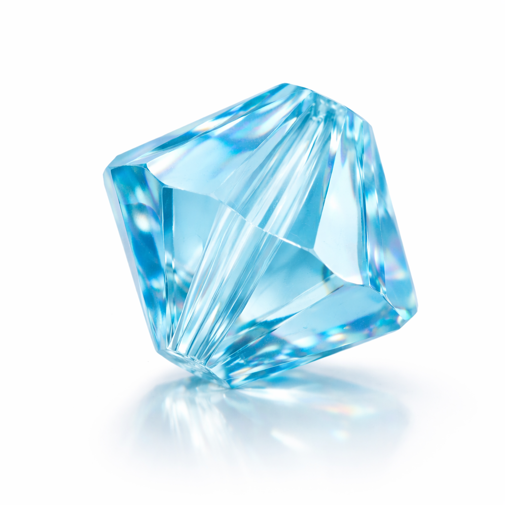 Perles toupie cristal 4 mm Light Azure bleu ciel lumineux – lot de 20