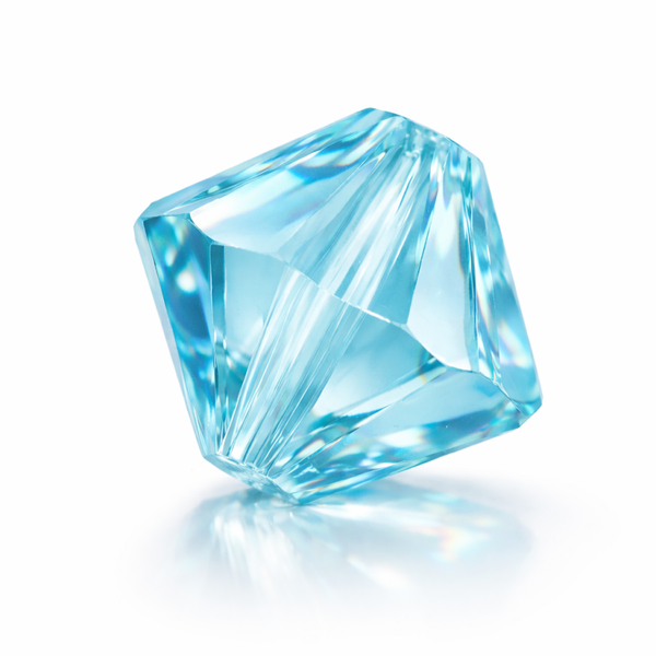 Perles toupie cristal 4 mm Aquamarine bleu clair lumineux – lot de 20