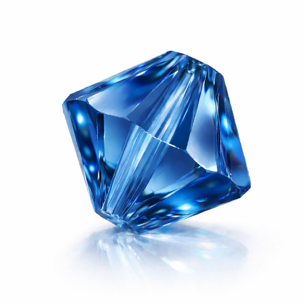 Perles toupie cristal 4 mm Indian Sapphire bleu profond lumineux – lot de 20