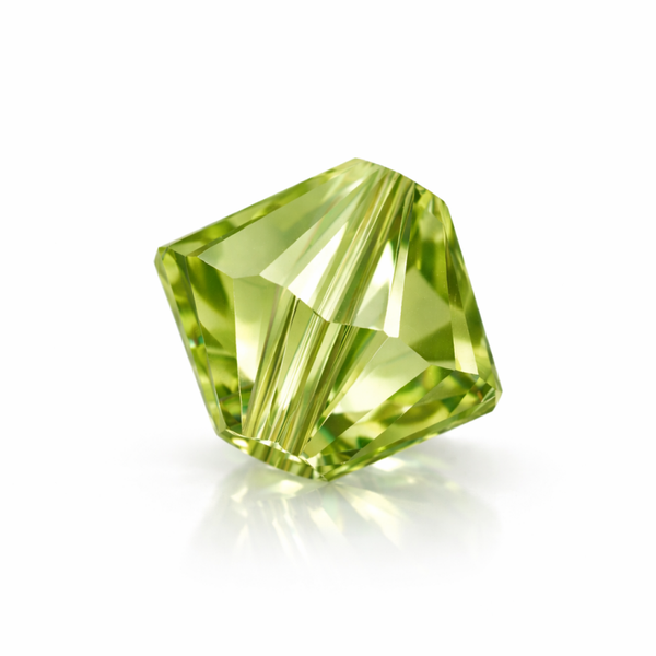 Perles toupie cristal 4 mm Olivine vert naturel – lot de 20