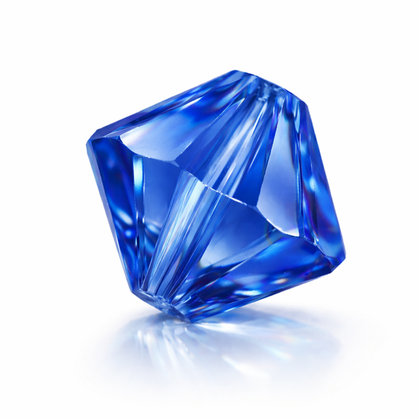 Perles toupie cristal 4 mm Sapphire bleu profond – lot de 20