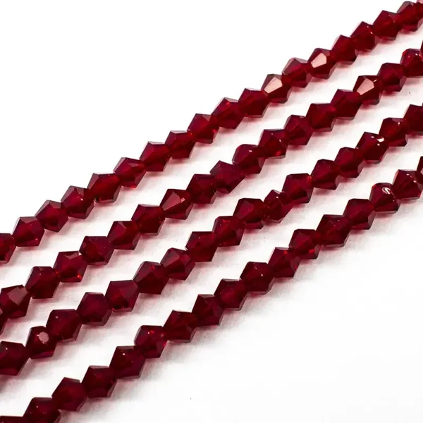 Perles toupie cristal 4 mm Ruby rouge intense – lot de 20