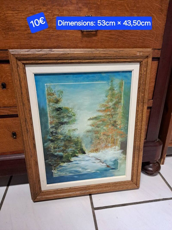 Toile - cadre peinture paysage 53cm × 43,50cm