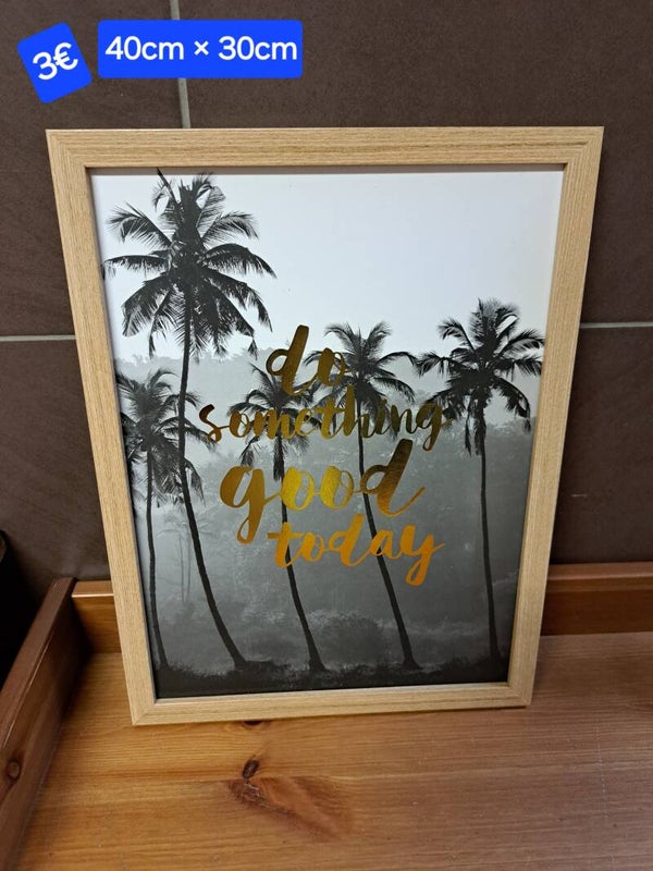 Cadre décoratif cocotiers - do something good today- 40cm × 30cm