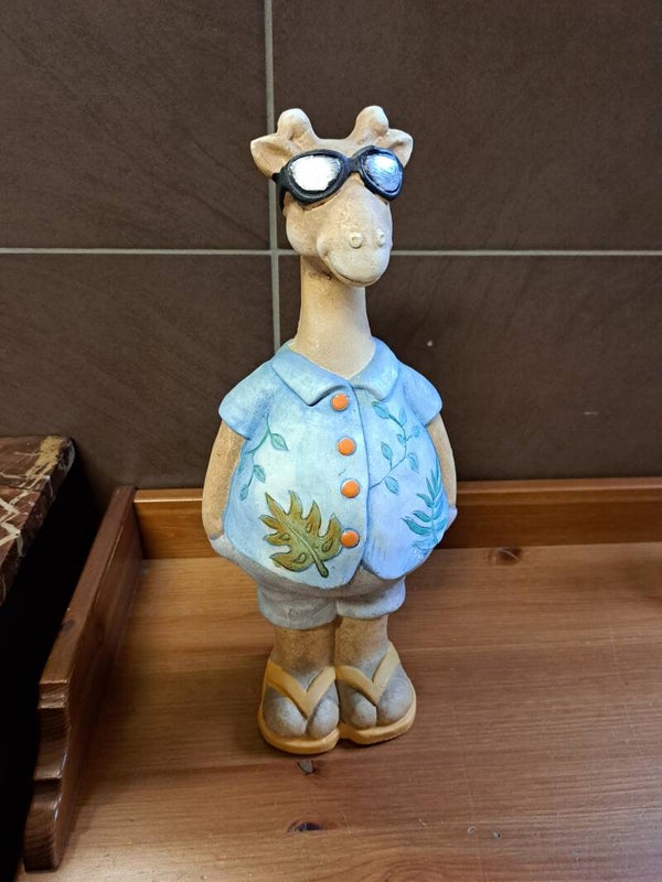 Décoration en Terre cuite bonhomme Giraffe avec des lunettes
