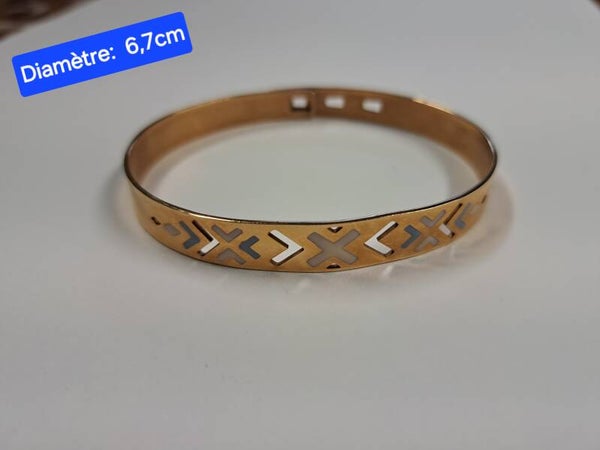 Bracelet doré réglable en acier