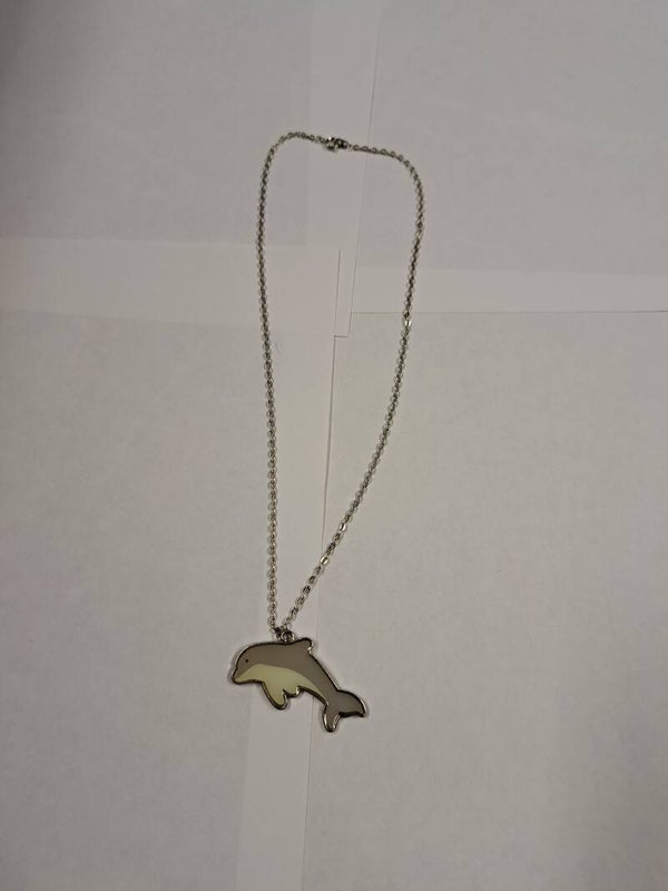 Collier en acier + pendentif dauphin