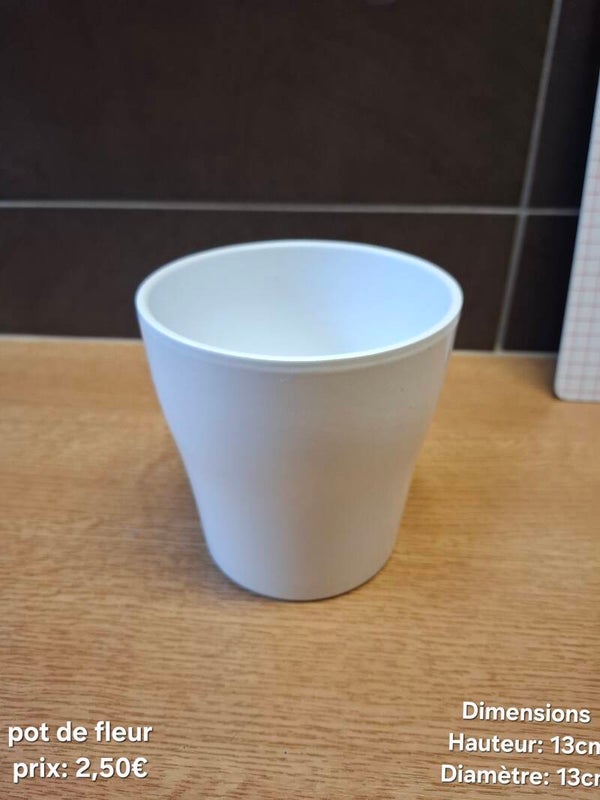 Pot de fleur en porcelaine blanc