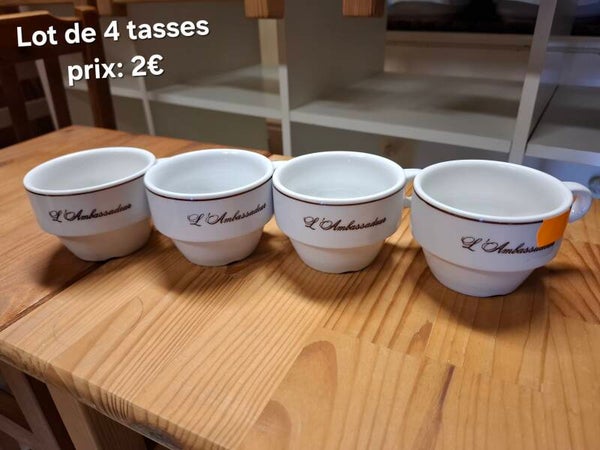 Lot de 4 tasses branches l'ambassadeur