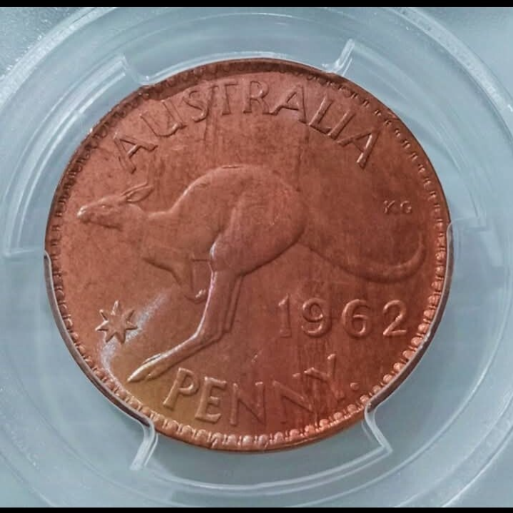 1962P PCGS MS63RB 1D Red Brown Australian Penny 1D