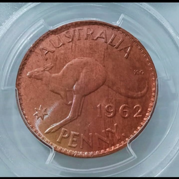 1962P PCGS MS63RB 1D Red Brown Australian Penny 1D