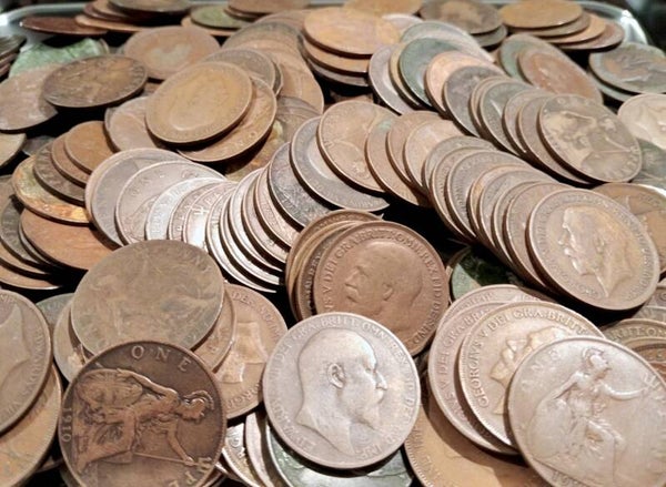 2.765kgs of British Pennies mixed Monarchs various Conditions 1800s onwards