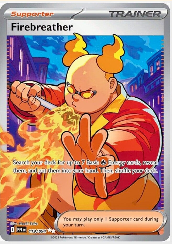 Pokémon Phantasmal flames Firebreather freshly pulled Ultra Rare 119/94