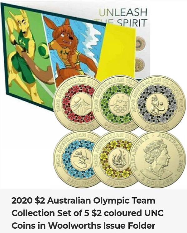 2x 2020 Olympic Team $2 coin set Uncirculated Folders