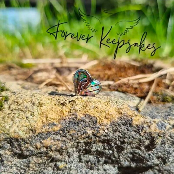 Twin heart charm (stainless steel)