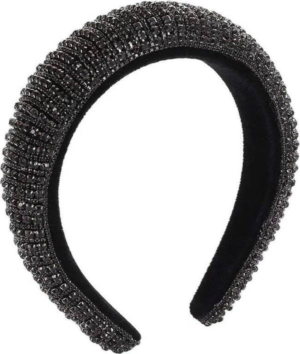 Glitter Haarbanden Diadeems Strass Steentjes - Zwart - Party Haarband