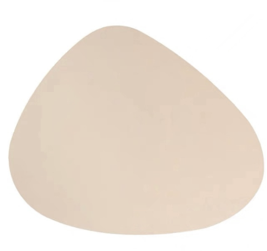 6 Stuks - Placemat Kiezelvorm Beige - Kunstleer - 44x33 cm