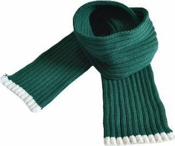 Gebreide kindersjaal unisex - groen - winter sjaal 0-3 jaar
