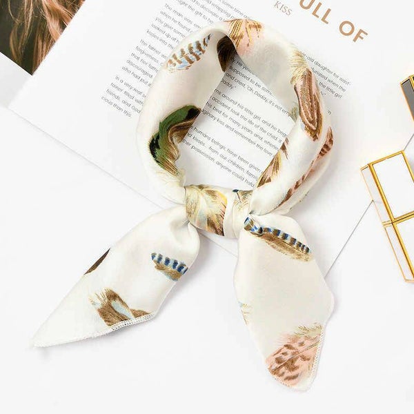 Elegant Stijlvol dames hals sjaaltje - Veren - 50x50 cm