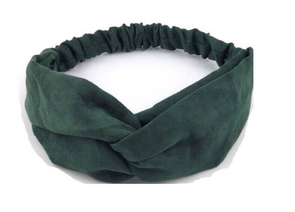 Suède haarband groen - 4-8 jaar