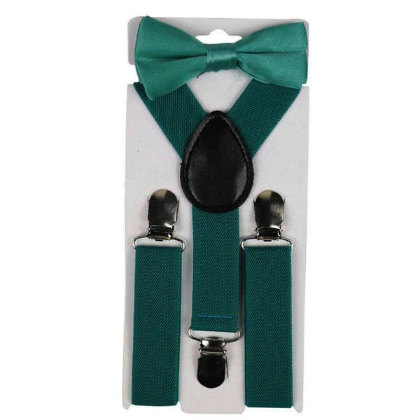 Set kinderbretel en vlinderstrik (1 t/m 5 jaar) - groen - bretels jongen