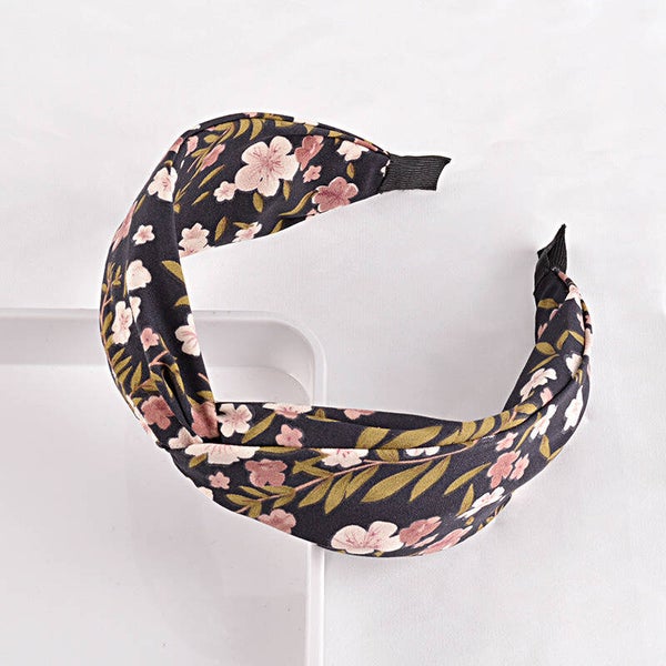 Dames Haarband Diadeem gebloemd zwart