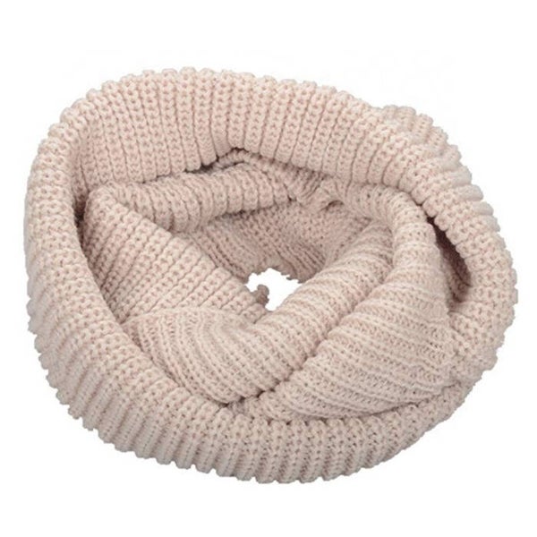 Gebreide dames sjaal effen Beige - colsjaal 55x30 cm