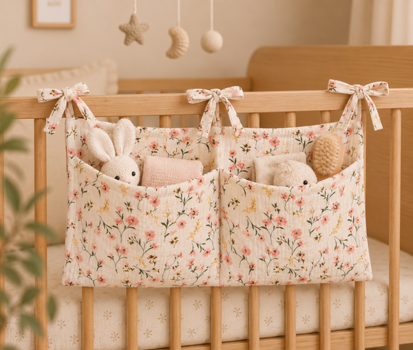 Hydrofiele Baby Boxopbergtas - Boxzak Organiser - Bloemetjes - 30x50 cm (Groter Formaat)