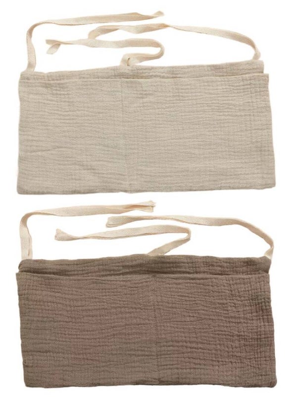 2 stuks - Baby Boxzak Organiser- Bruin Beige mix - 20x39 cm