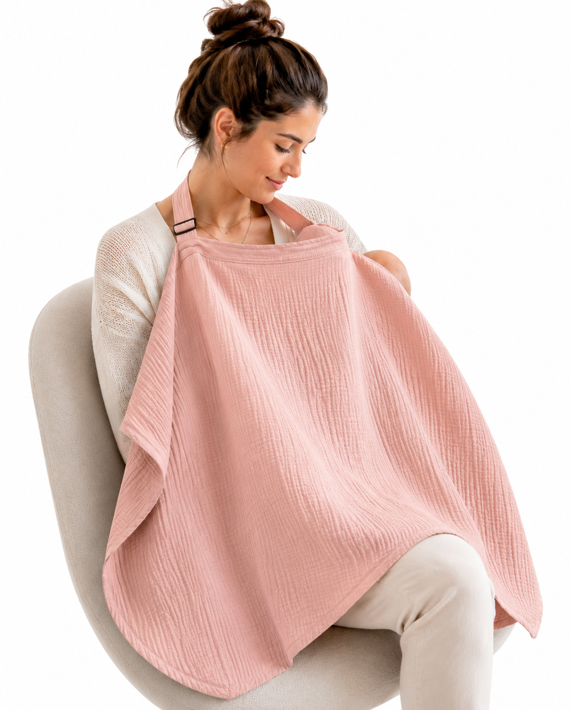 Hydrofiele Borstvoedingsdoek - Voedingsdoek - Afschermdoek - Zalmroze