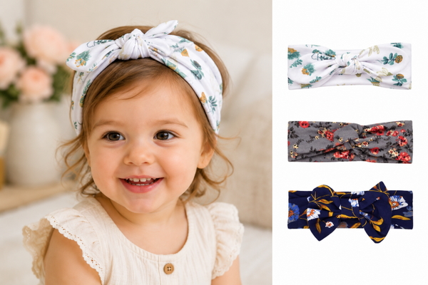 set 3 stuks | baby dreumes haarbandjes 6-24 maanden | wit - grijs - blauw