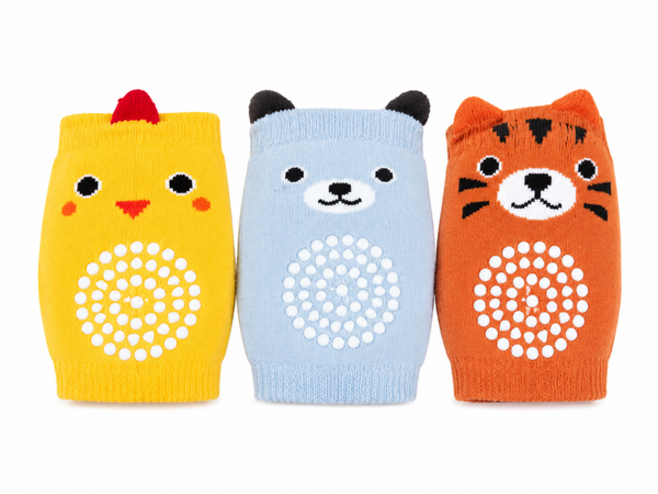 Baby Kniebeschermers Kruipen – Knie Sokjes met Antislip – 3 Paar Knie Sokken Baby – Bescherming voor Kruipende Baby’s – 6-24 Maanden – Unisex Dieren Design