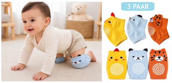 Baby Kniebeschermers Kruipen - Ergonomische Pasvorm – 6-24 Maanden – Unisex Dieren Design