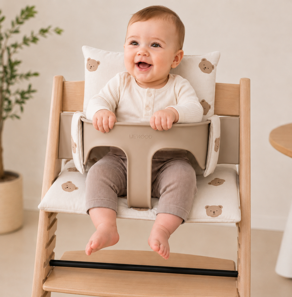 Stoelverkleiner Kinderstoel – Compatibel met Stokke Tripp Trapp – Waterbestendige Kussenset – Beertjes Print