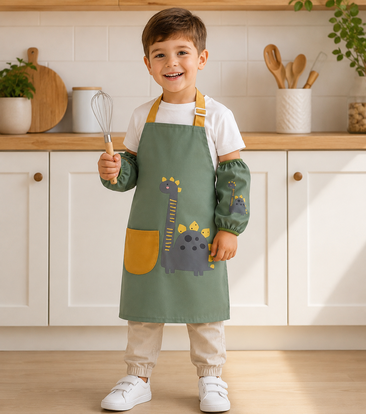 Kookschort Kind Waterproof - Keukenschort Dinosaurus - 3-5 jaar en 4-7 jaar