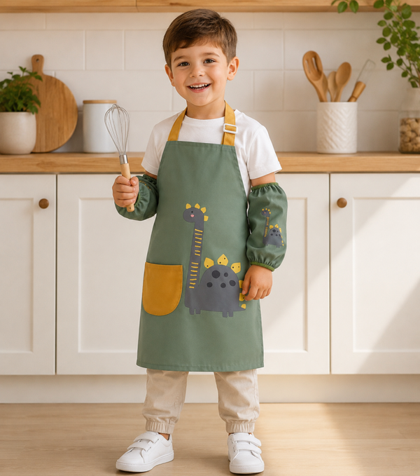 Kookschort Kind Waterproof - Keukenschort Dinosaurus - 3-5 jaar en 4-7 jaar