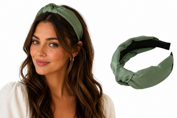 Dames meisjes haarband - groen - diadeem - glans