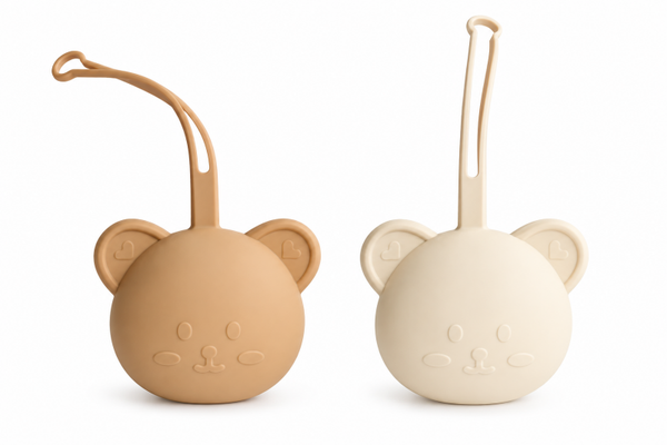 2 Stuks - Siliconen Speenhouder Poezen - Beige  en Bruin - Groter Formaat