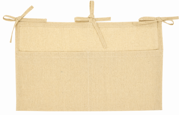 Baby Boxzak Organiser – Warm Beige – 30x50 cm – Opbergtas voor Box & Ledikant – 100% Katoen (Linnen Look) – Veilig & Stijlvol