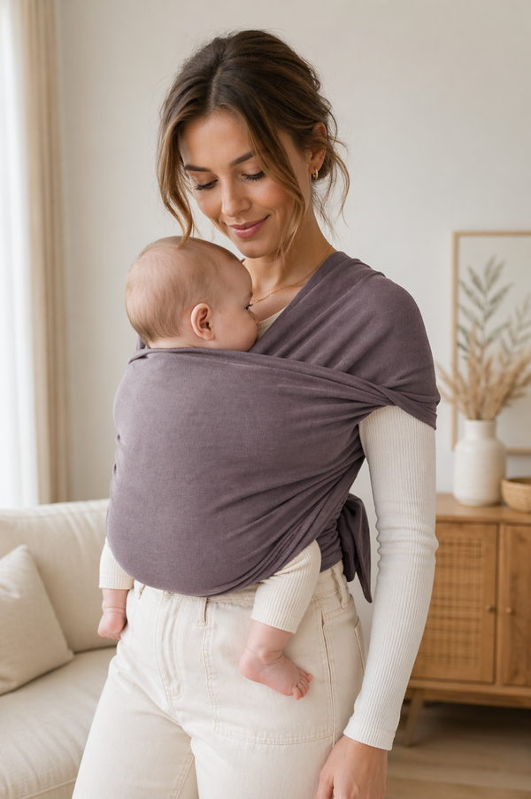 Baby Draagdoek Taupe – Babywrap – Draagzak – 0-36 Maanden – 40x480 cm – Ademend & Comfortabel – Handsfree Dragen