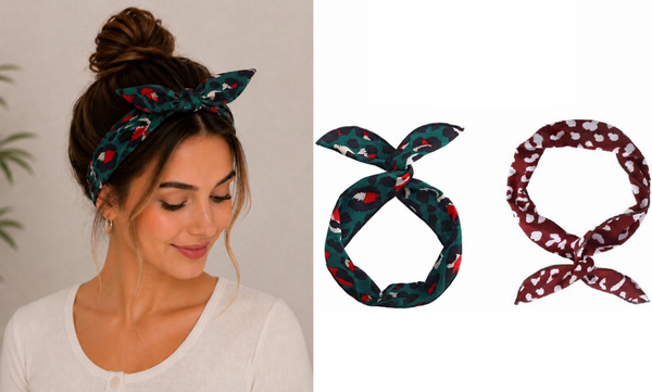 2 Stuks Dames & Meisjes Haarbanden met IJzerdraad – Zwart, Groen Hartjes & Luipaard Print