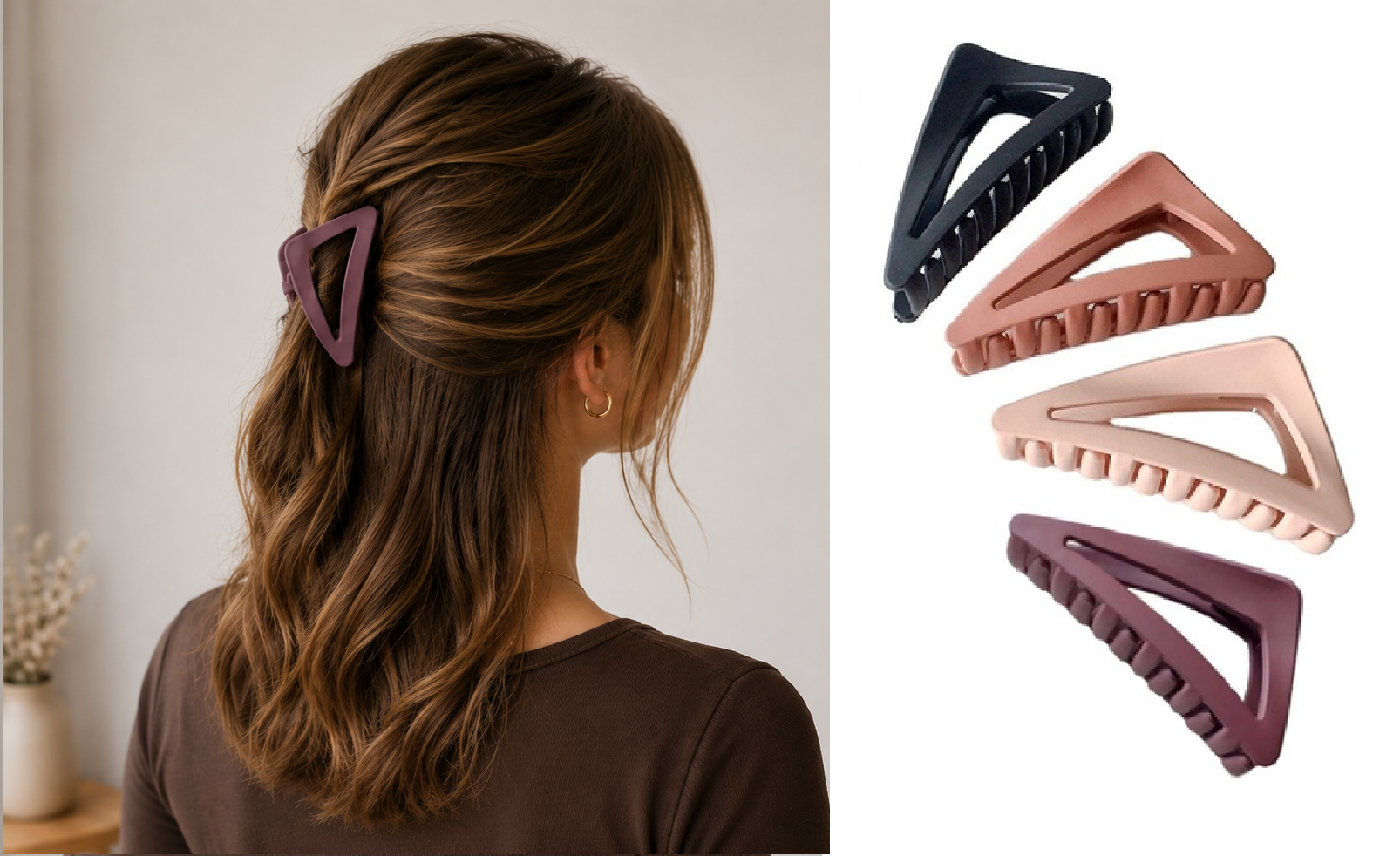 Dames Haarklemmen - 4 stuks - Zwart Roze Rood Oranje