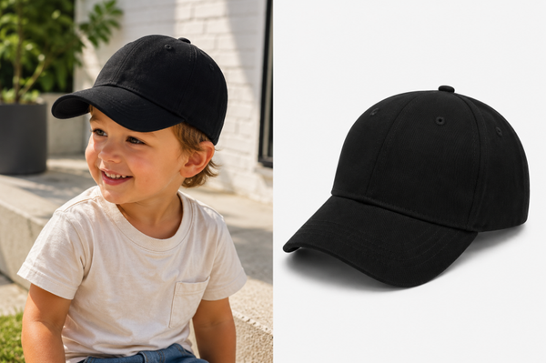 Kinder Pet Zwart – Verstelbare Baseball Cap voor Meisjes en Jongens - Maat 48 of 52