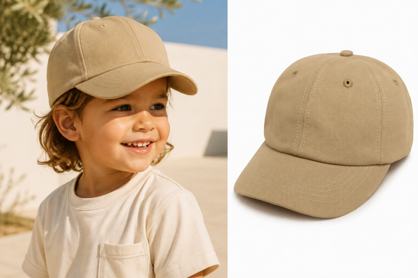 Kinderpet Beige – Verstelbaar Petje voor Jongens & Meisjes – Katoen - Maat 48 of 52
