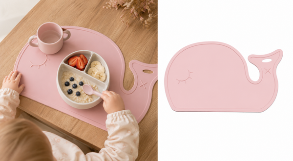 Siliconen Placemat Kinderen - Antislip - Walvis - Roze