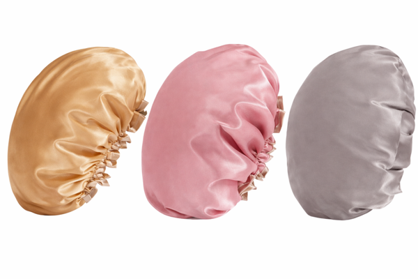 3 Stuks - Douchemuts Dames - Effen Roze Grijs - Waterproof - waterdicht