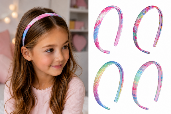 4 Stuks - Meisjes Haarbanden - Diadeem Glitters Regenboog Kleuren
